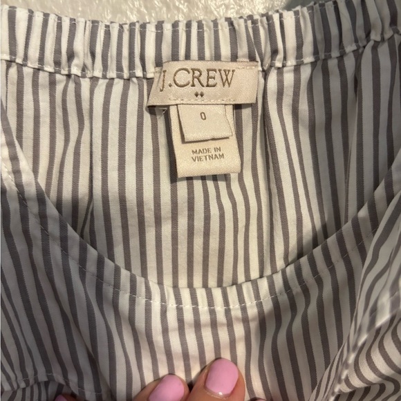 J Crew Gray & White striped tank blouse size 0 - Picture 3 of 4